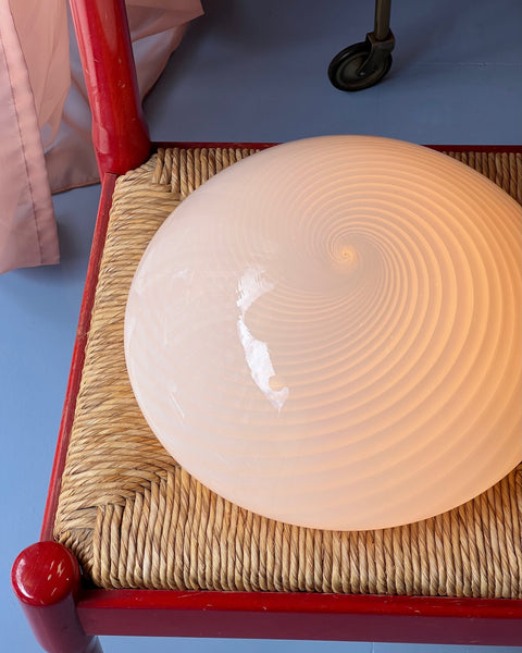 Vintage Murano white swirl ceiling/wall lamp (D36)