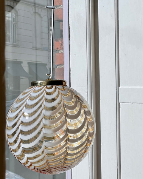 Vintage Murano golden/transparent patterned ceiling lamp (D30)