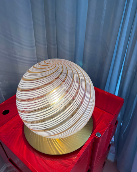 Vintage golden/white Murano table lamp