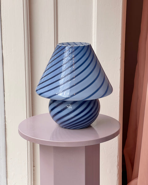 Mushroom table lamp - Dark blue swirl