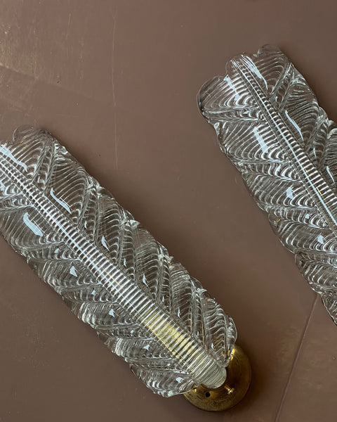 Vintage Murano leaf wall lamp