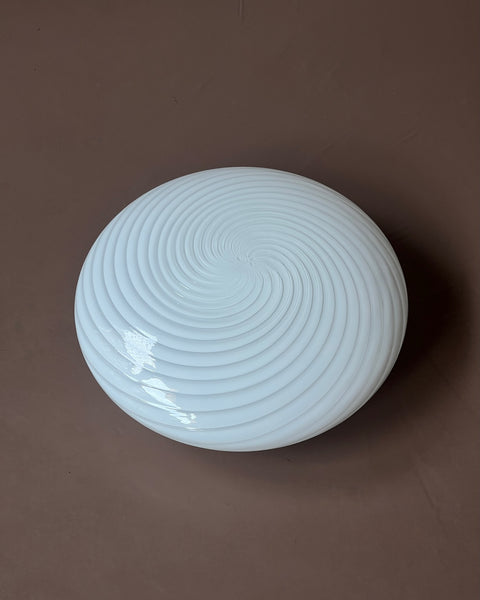 Vintage Murano white swirl ceiling/wall lamp (D40)