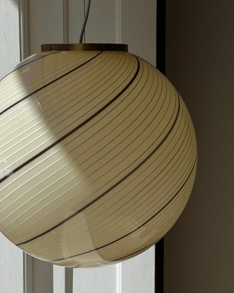 Vintage yellow/cream/brown swirl Murano ceiling lamp (D45)
