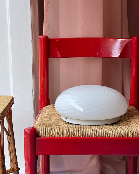 Vintage Murano white swirl ceiling/wall lamp (D30)