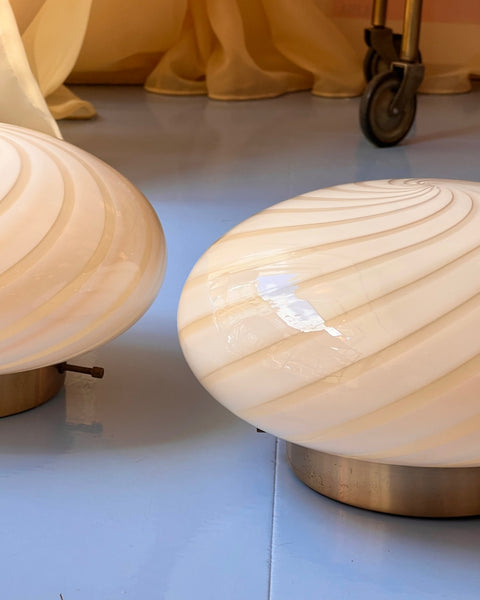 Vintage Murano light yellow swirl ceiling/wall lamp (D26)