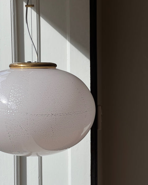 Vintage Murano pink/silver ceiling lamp (D45)