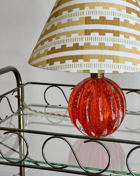 Vintage orange Murano table lamp