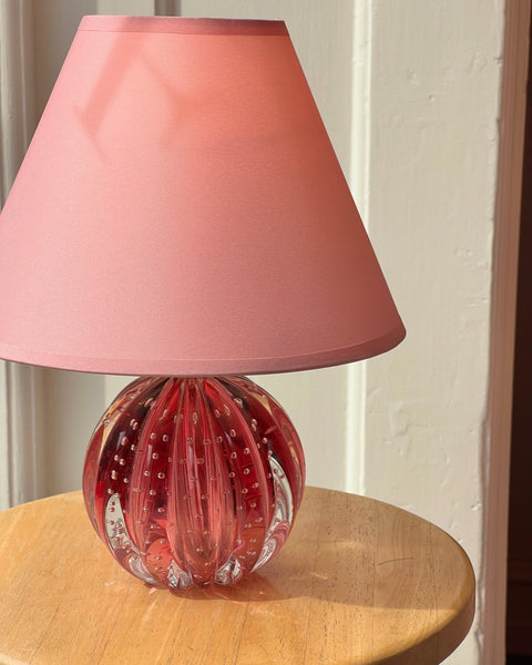 Vintage pink Murano table lamp (with shade)
