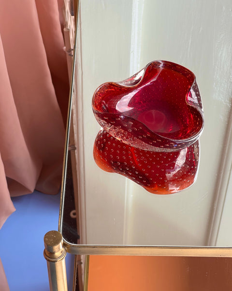Vintage red Murano bowl