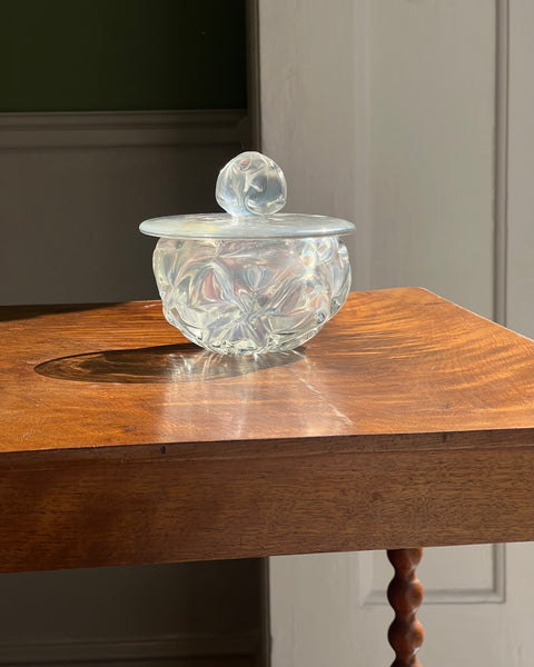 Vintage clear/iridescent Murano bonbonniere