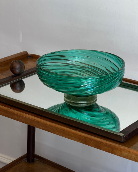 Vintage green / golden Murano bowl