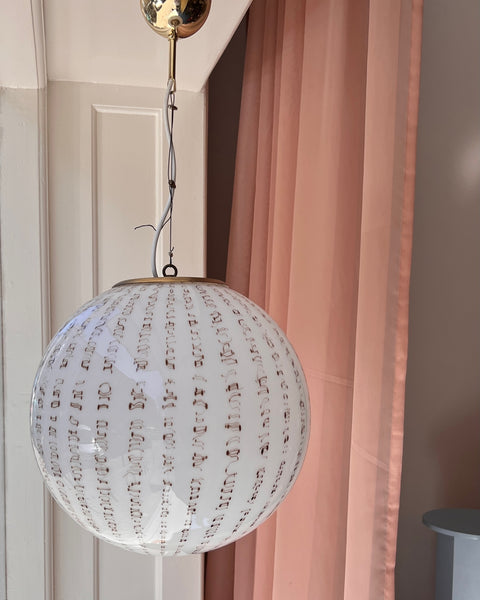 Vintage Murano white/black ceiling lamp (D40)