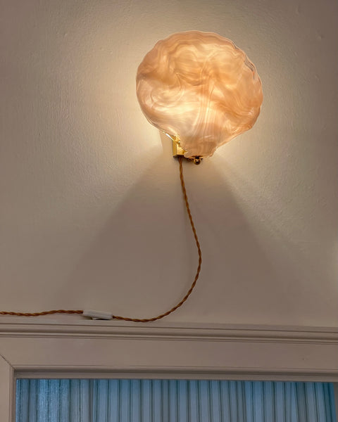 Vintage pink Murano wall lamp