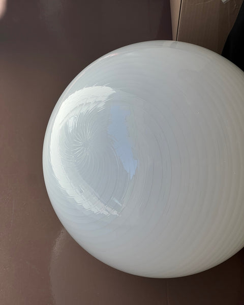 Vintage Murano white swirl ceiling lamp (D50)