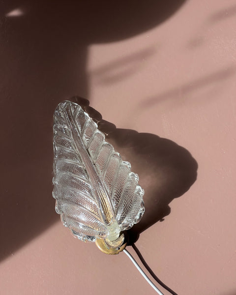 Vintage Murano leaf wall lamp