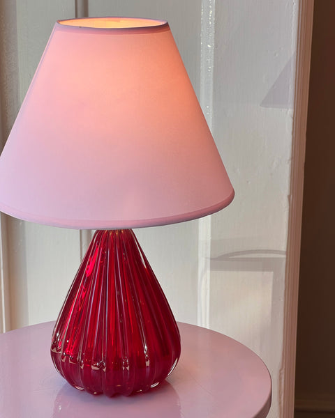 Vintage cherry red Murano table lamp (with shade)