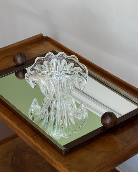 Vintage clear Murano shell bowl