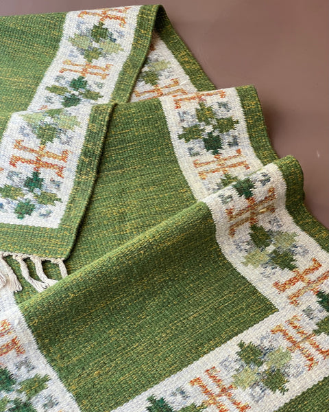 Vintage flat weave rug/runner signed FF