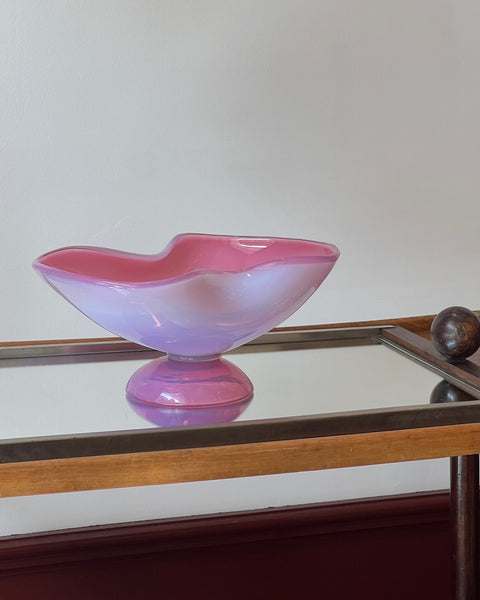Vintage opal pink Murano bowl