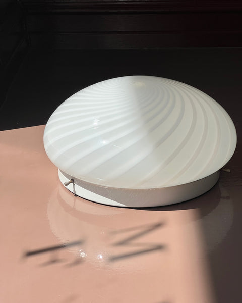 Vintage Murano white swirl ceiling/wall lamp (D30)
