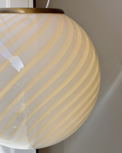 Vintage light yellow/cream swirl Murano ceiling lamp (D40)