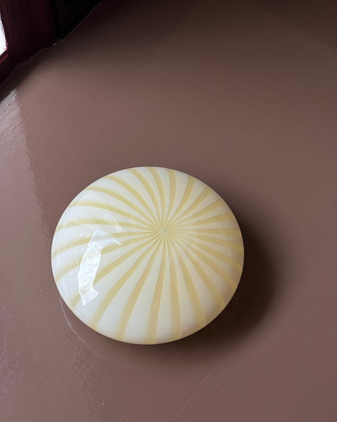 Vintage Murano yellow/creme stripes ceiling/wall lamp (D30)