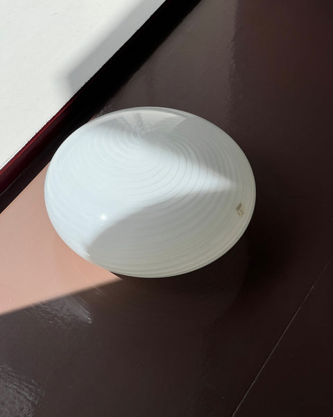 Vintage Murano white swirl ceiling/wall lamp (D38)