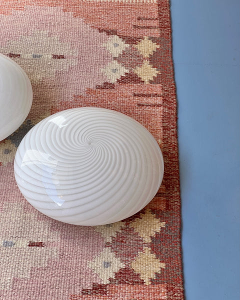 Vintage Murano white swirl ceiling/wall lamp (D38)