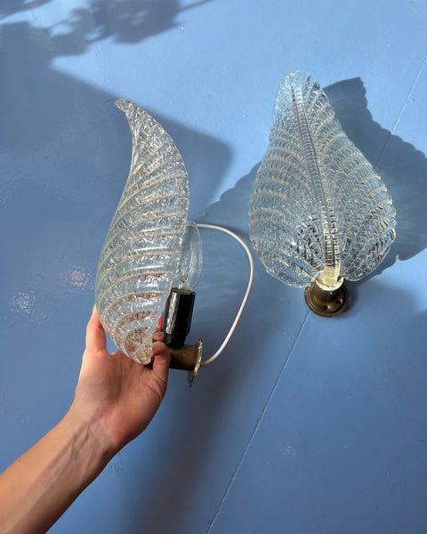 Vintage Murano leaf wall lamp (2 available)