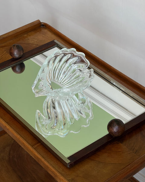 Vintage clear Murano shell bowl
