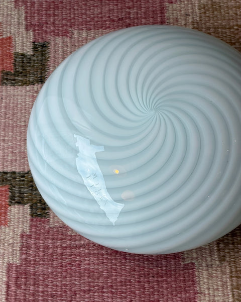 Vintage Murano light blue swirl ceiling/wall lamp (D38)