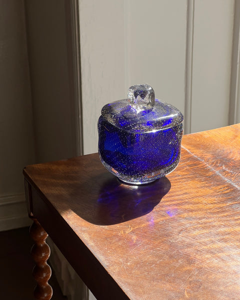 Vintage blue/gold Murano bonbonniere
