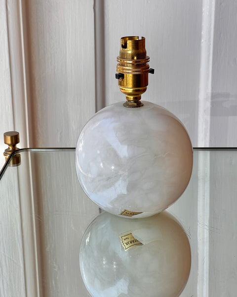 Vintage Italian white marble table lamp (with shade)