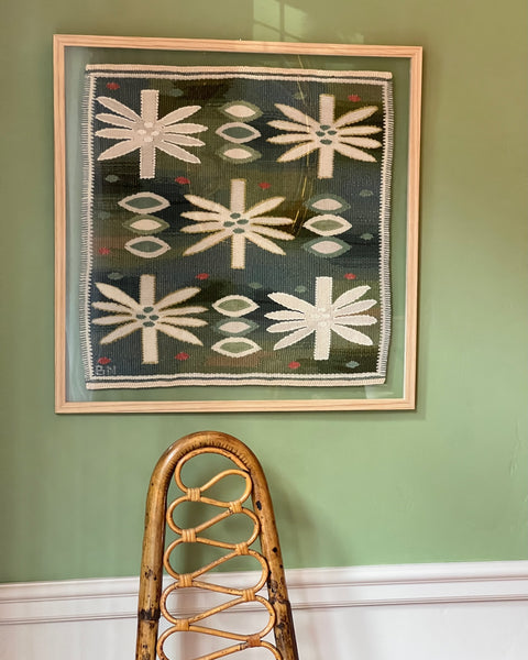 Vintage handwoven wall tapestry by Barbro Nilsson (BN)