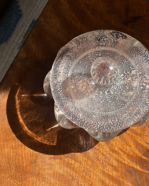Vintage clear/silver/brown Murano bonbonniere