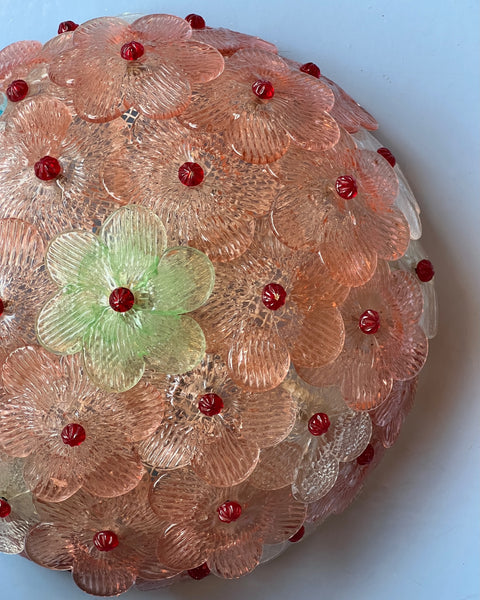 Vintage multi Murano flower ceiling/wall lamp (D30)