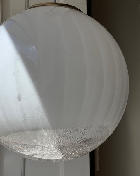 Vintage white clear Murano ceiling lamp (D40)