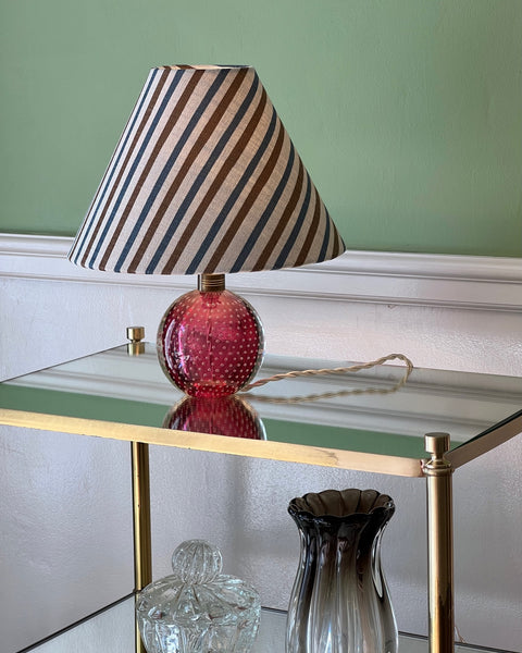 Vintage pink bubble Murano table lamp (incl lampshade)