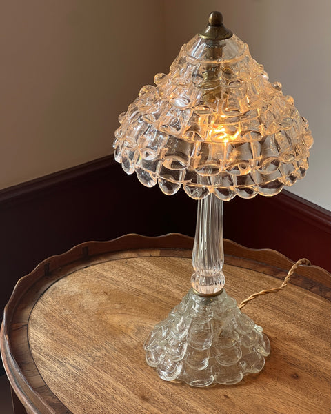 Vintage large clear Murano table lamp