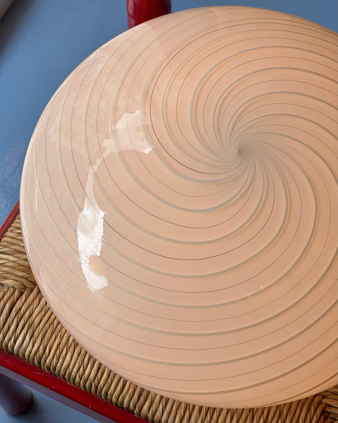 Vintage Murano white swirl ceiling/wall lamp (D38)