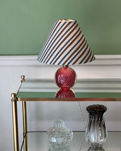 Vintage pink bubble Murano table lamp (incl lampshade)