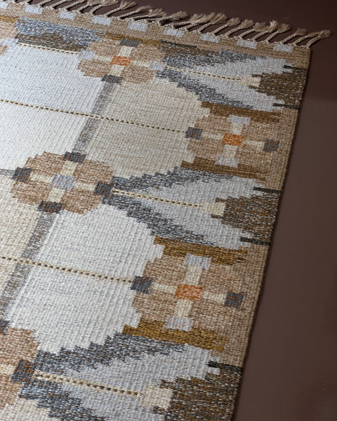 Vintage flat weave rug by Ingegerd Silow (IS)