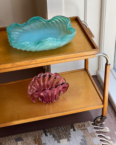 Large vintage blue Murano dish