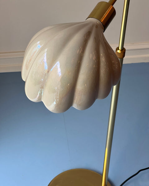 Vintage clam/shell adjustable floor lamp