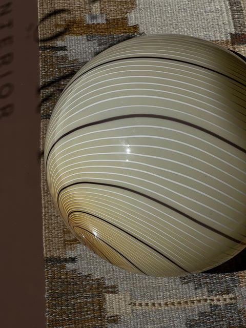 Vintage yellow/cream/brown swirl Murano ceiling lamp (D45)