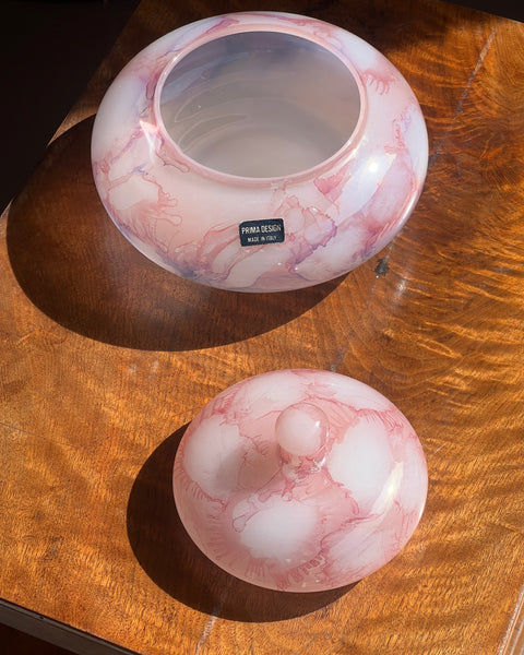 Vintage large pink Murano bonbonniere