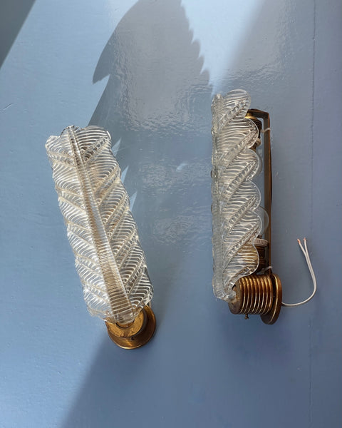 Vintage Murano leaf wall lamp (2 available)