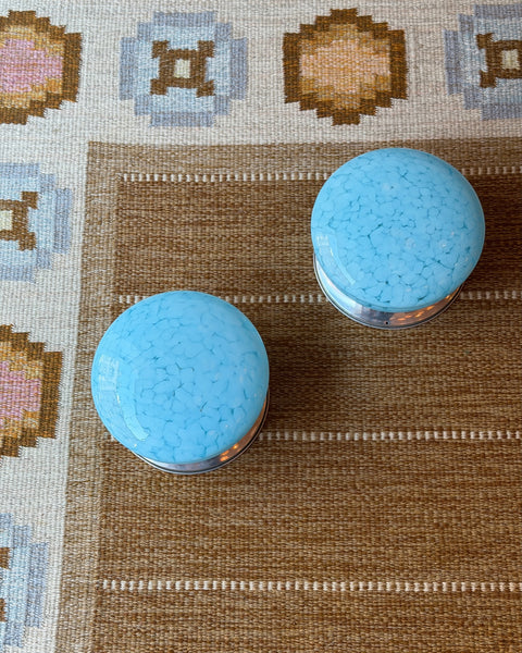 Vintage Murano blue dotted ceiling/wall lamp (D25) (2 available)