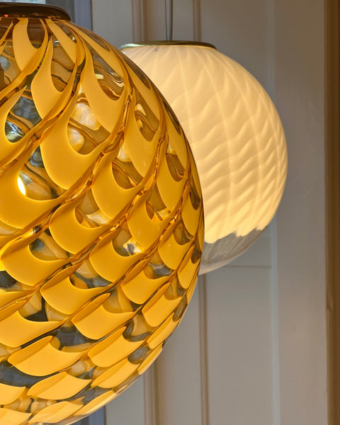 Vintage golden clear Murano ceiling lamp (D35)