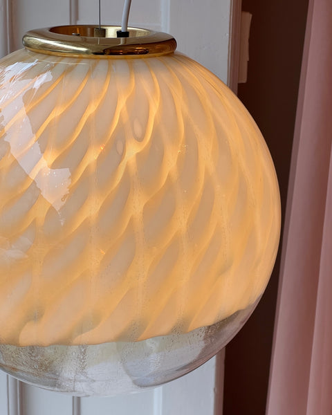 Vintage golden/cream clear Murano ceiling lamp (D40)